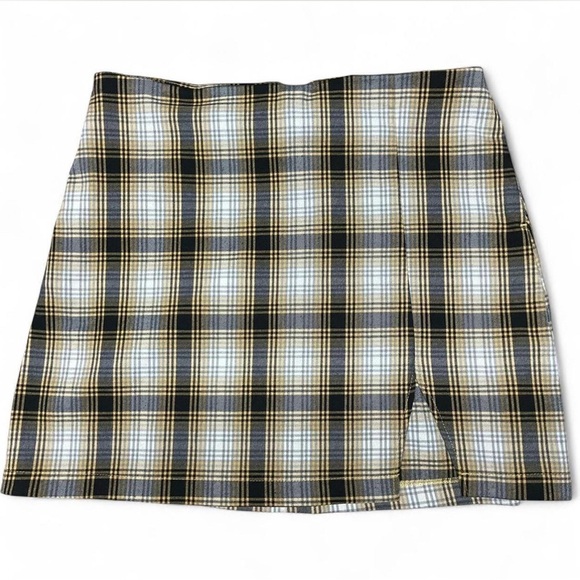 Urban Outfitters Dresses & Skirts - URBAN OUTFITTERS Women's Yellow/Black Plaid Back-Zip Mini Skirt Size Large